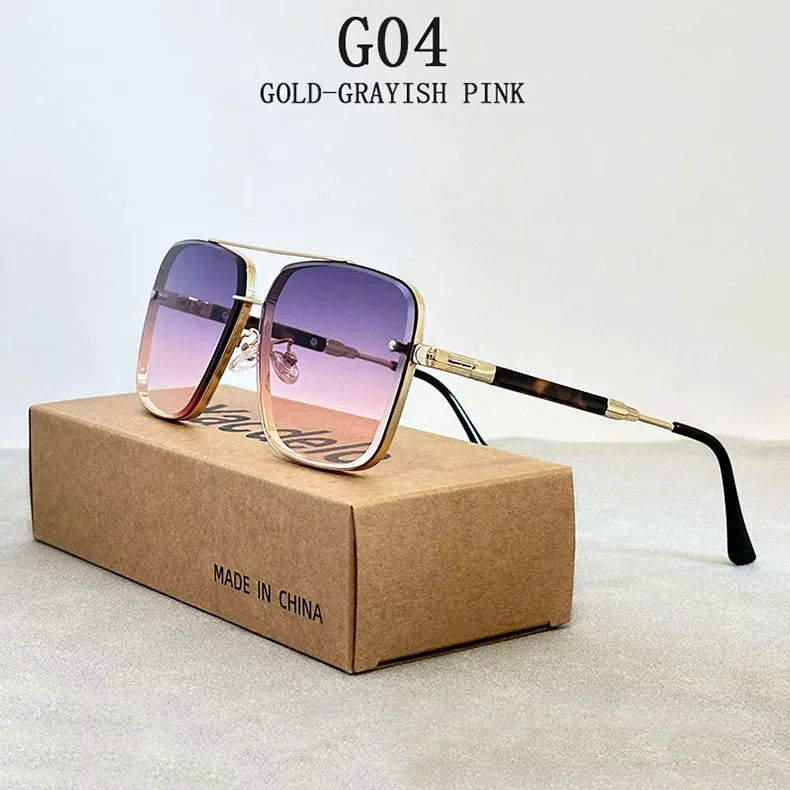 Square Sunglasses For Men 2024 Vintage Fashion Glasses Luxury Retro Sunglasses Women Trendy Vacation Shades Gafas De Sol Hombre