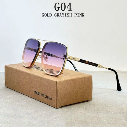 Square Sunglasses For Men 2024 Vintage Fashion Glasses Luxury Retro Sunglasses Women Trendy Vacation Shades Gafas De Sol Hombre