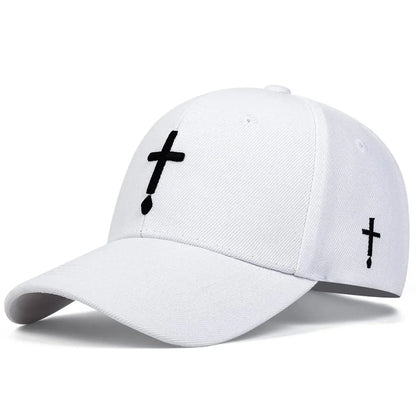 Unisex Simple Cross Water Drop Embroidery Baseball Caps Spring and Autumn Outdoor Adjustable Casual Hat Sunscreen Hat