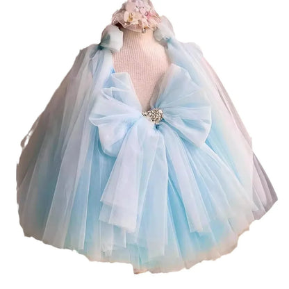 Girls' New Butterfly Flower First Birthday Dress Lolita Princess Dress