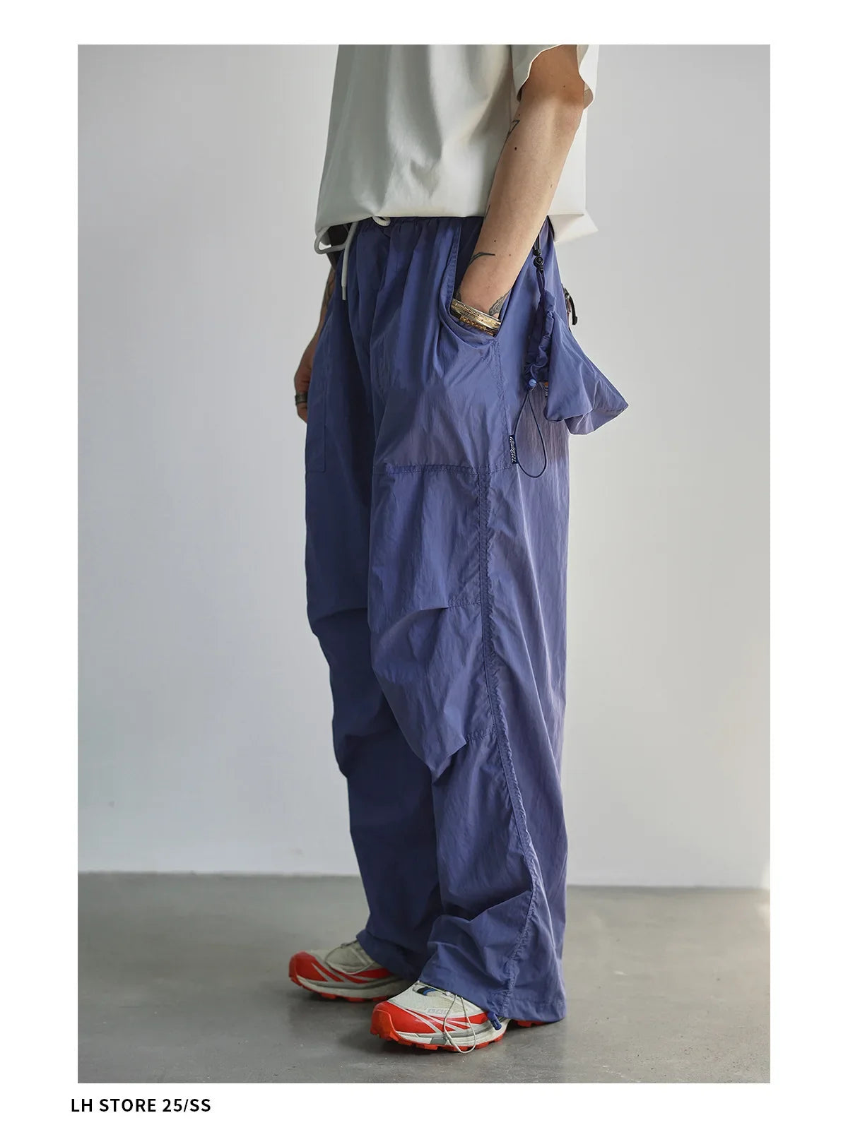 Men's Summer Outdoor Quick Dry Pants Loose Straight Leg Joggers Casual Hiking Trousers Unisex Breathable Streetwear Asian Size