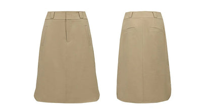 Mid Skirt 2026 Summer New Casual Workwear Style A-Line Skirt Women's solid Versatile Side Slit Women's clothing 12642098