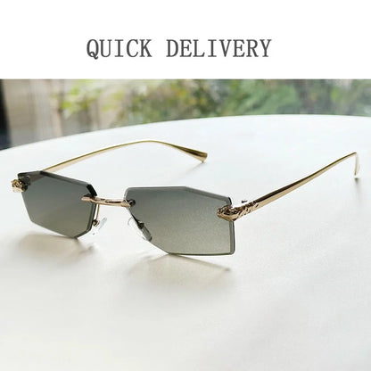2026 Rimless Sunglasses Women Vintage Luxury Fashion Glasses Shades Dropshipping Luxe Lentes De Sol Mujer Lunette Soleil Femme