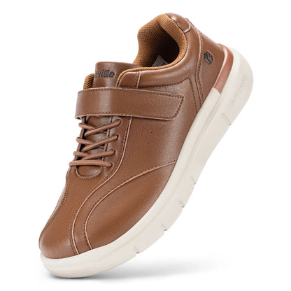 Men Wide Walking Shoes Casual Comfortable Oxford Shoe Lightweight Arch Support Non-Slip Leather Business Sneakers