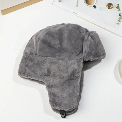 Women Men Thick Plush Windproof Winter Hat Russian Ushanka Snow Caps Bomber Hat