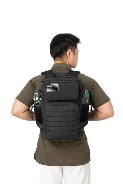 25L Tactical Backpacks for Men survival Laser Cut Molle Daypack Small Bug Out Bag Gym Hking Rucksack with Dual Cup Holders