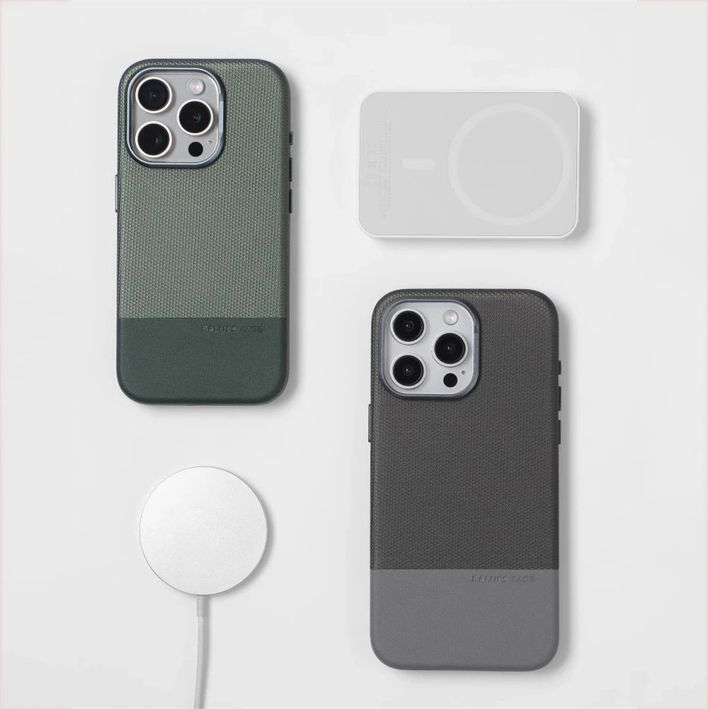 Luxury Business Hit Color Relief Leather Magnetic Case For iPhone 17 Air 16 15 14 13 Pro Max MagSafe Shockproof Alloy Lens Cover