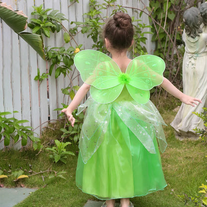Girls Tinkerbell Fairy Dresses LED Light Up for Girls Costume Kids Cosplay Flower Fairy Princess Clothes Christmas Party Outfit