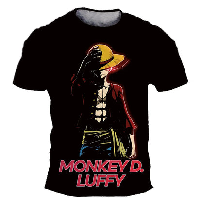 New Japanese anime One Piece cartoon children's adult 3D printed top T-shirt One Piece Dragon Ball boy cartoon top T-shirt