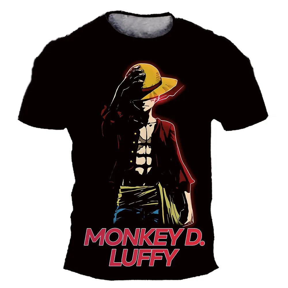 New Japanese anime One Piece cartoon children's adult 3D printed top T-shirt One Piece Dragon Ball boy cartoon top T-shirt
