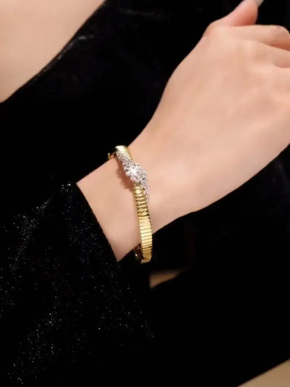 Real gold Plated Sterling Silver Bangle bracelets women jewellery women Original and pure 925 sterling silver bracelets