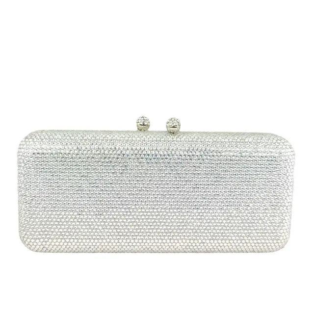 Women Brown Crystal Evening Bag Formal Party Dinner Rhinestone Handbags and Purses Bridal Diamond Clutch Purse