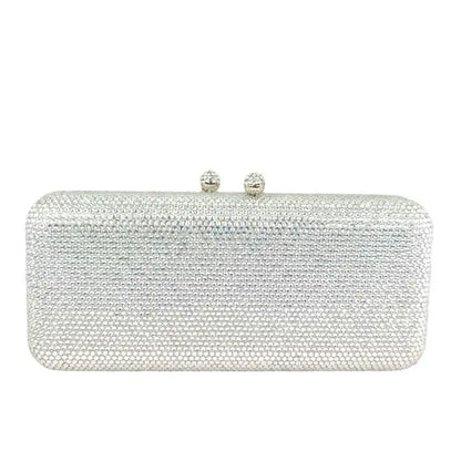 Women Brown Crystal Evening Bag Formal Party Dinner Rhinestone Handbags and Purses Bridal Diamond Clutch Purse