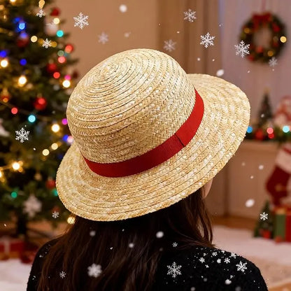 31cm/35CM NEW Straw Hat Festivals Party Cosplay Props Sun Protection Hat Parent-child Summer Sun Straw Beach Hat For Men Women
