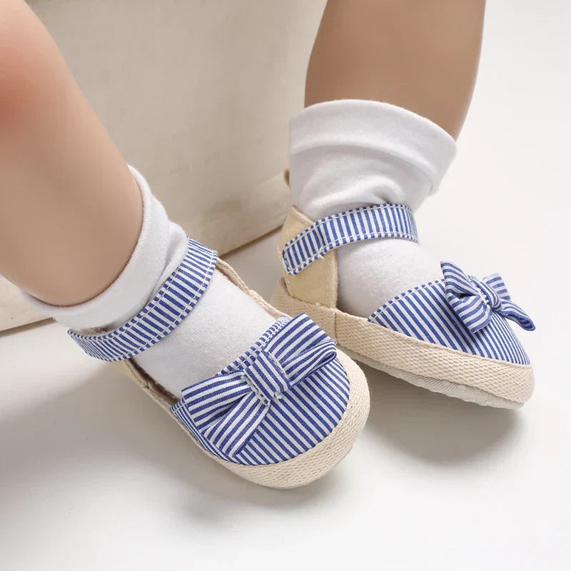 Summer Girl Baby Casual Sandals Soft Sole Comfortable Lightweight Walking Shoes Bow Canvas Baby Shoes