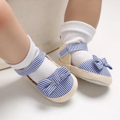 Summer Girl Baby Casual Sandals Soft Sole Comfortable Lightweight Walking Shoes Bow Canvas Baby Shoes