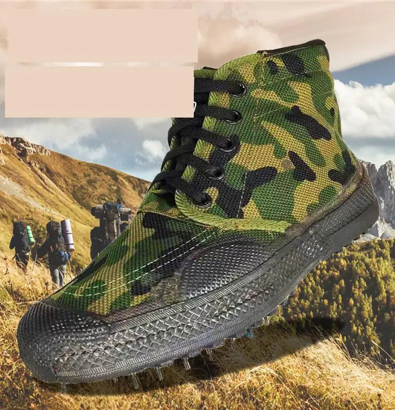 35-45 Men Boots Canvas Shoes Spring Autumn High Top Work Safety Ankle Botas Camouflage Non-slip Zapatillas Lace-up Footwear Y13