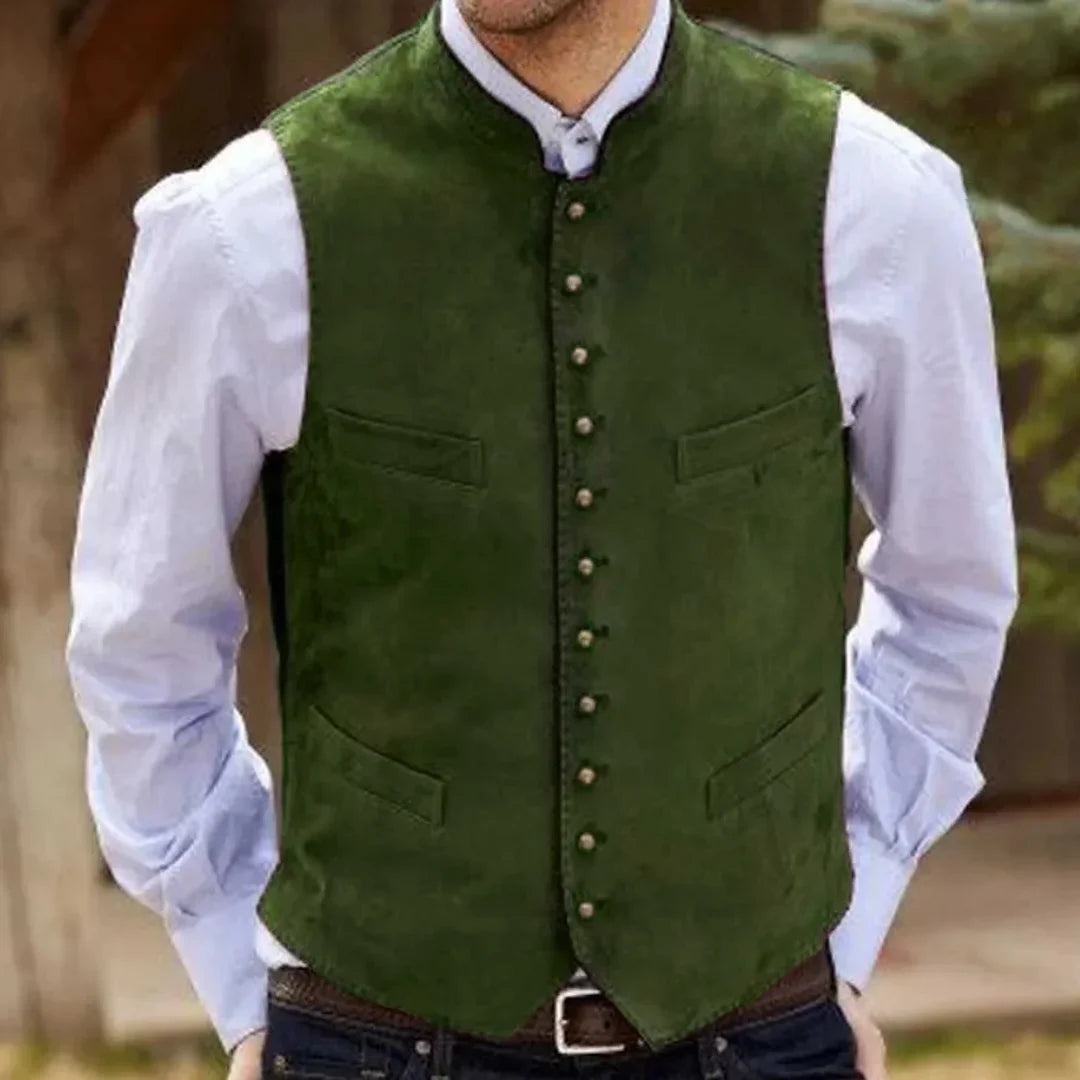 Men Vest Coffee Suede Velvet Single Button Waistcoat For Wedding Birthday Party Business Work Casual Daily Men Suit Vest