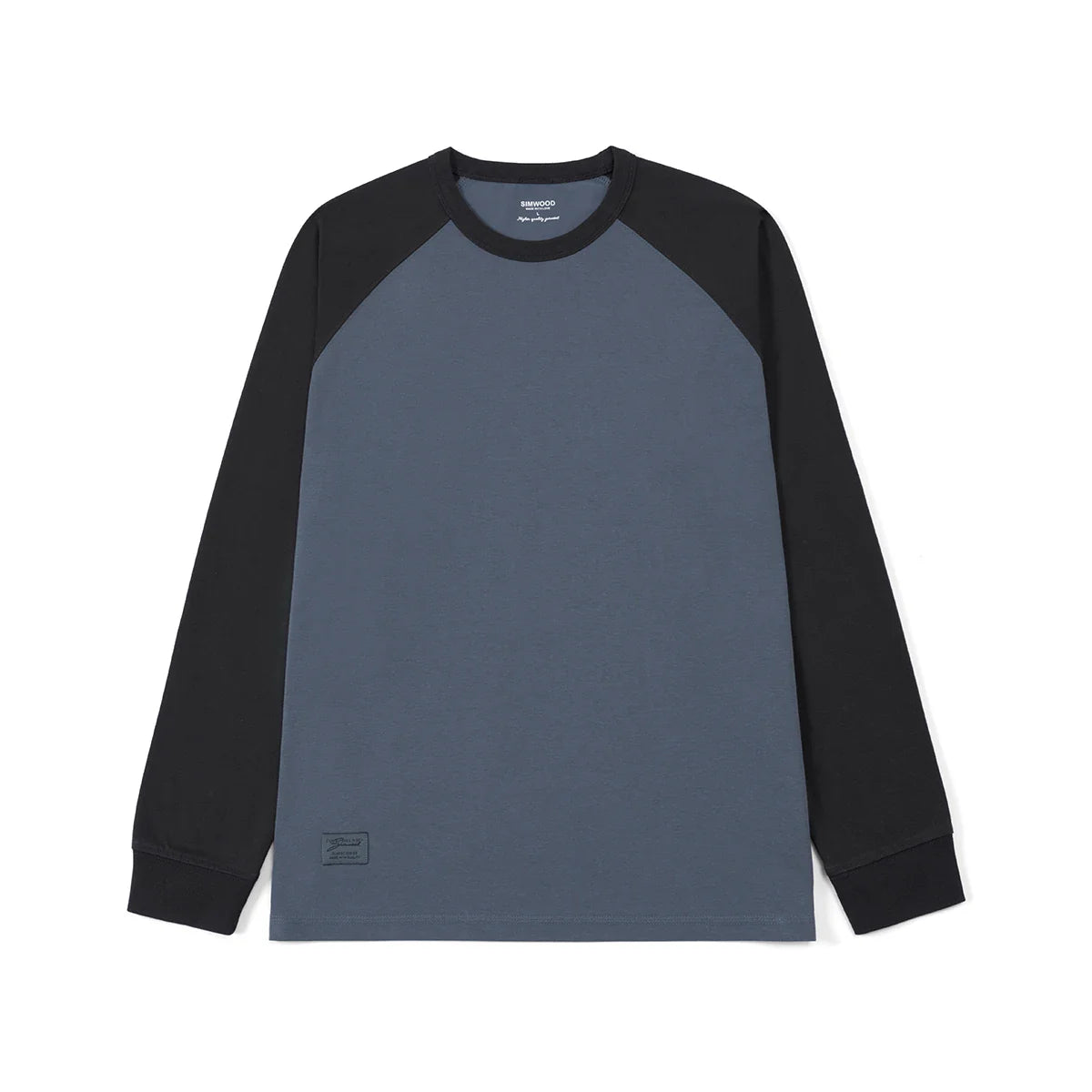 2026 Spring New 240g/sm Sorona Fabric Long Raglan Sleeve T-shirts Men Contrast Colors Tops