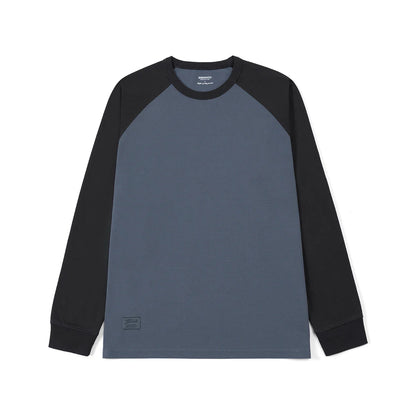 2026 Spring New 240g/sm Sorona Fabric Long Raglan Sleeve T-shirts Men Contrast Colors Tops