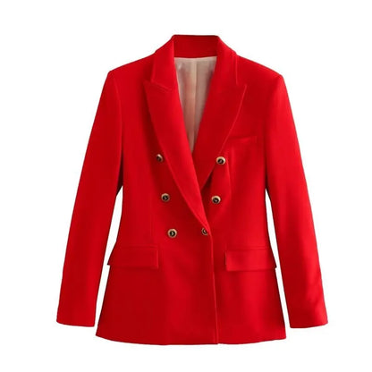 Slim Fit Commuter Versatile Autumn 2024 Women's Suit Jaet Long Sve Regular Length Faionable Outerwear