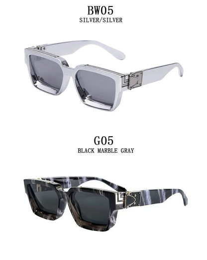 Retro Millionaire Sunglasses For Men Luxury New Square Sunglasses Women Trendy Vintage Luxe Fashion Glasses Gafas De Sol Hombre