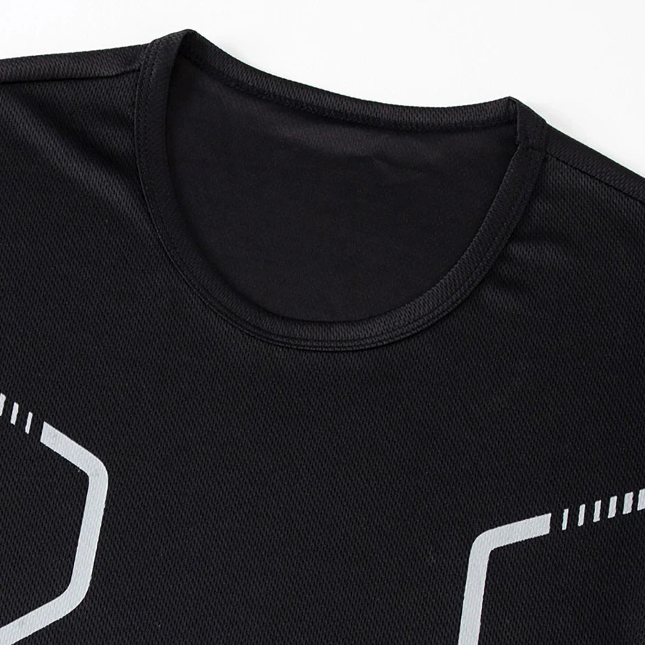 1/3 Piece Men's Four Season Printed Short Sleeved Sports Fitness Quick Drying Comfortable Plus Size Youth Casual Basic Top