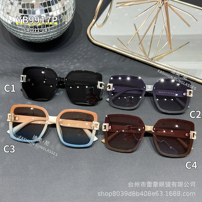 2025 Polarized Square Sunglasses Women Trendy Luxury Sun Glasses New Vintage Leather Print Glitter Eyewears UV400 Gafas De Sol