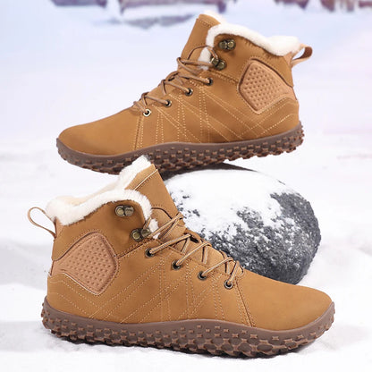 Winter Warm Men Cotton Boots Outdoor Wide Toe Barefoot Snow Boots Breathable Walking Hiking Shoes Comfortable Casual Sneakers
