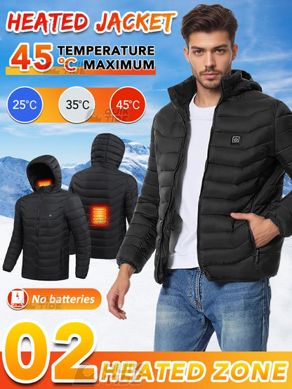 Intelligent Heating Jacket, 32-Heating Zones, 4-Switches, 3-Speed Adjustable, Suitable For Outdoor Activities,Indoor Work,Hiking