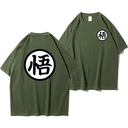 Summer Fashion Anime Son Goku Cosplay T-shirt Cotton Short Sleeve Tops Tee Loose Oversized Casual T Shirts Men Harajuku Clothing