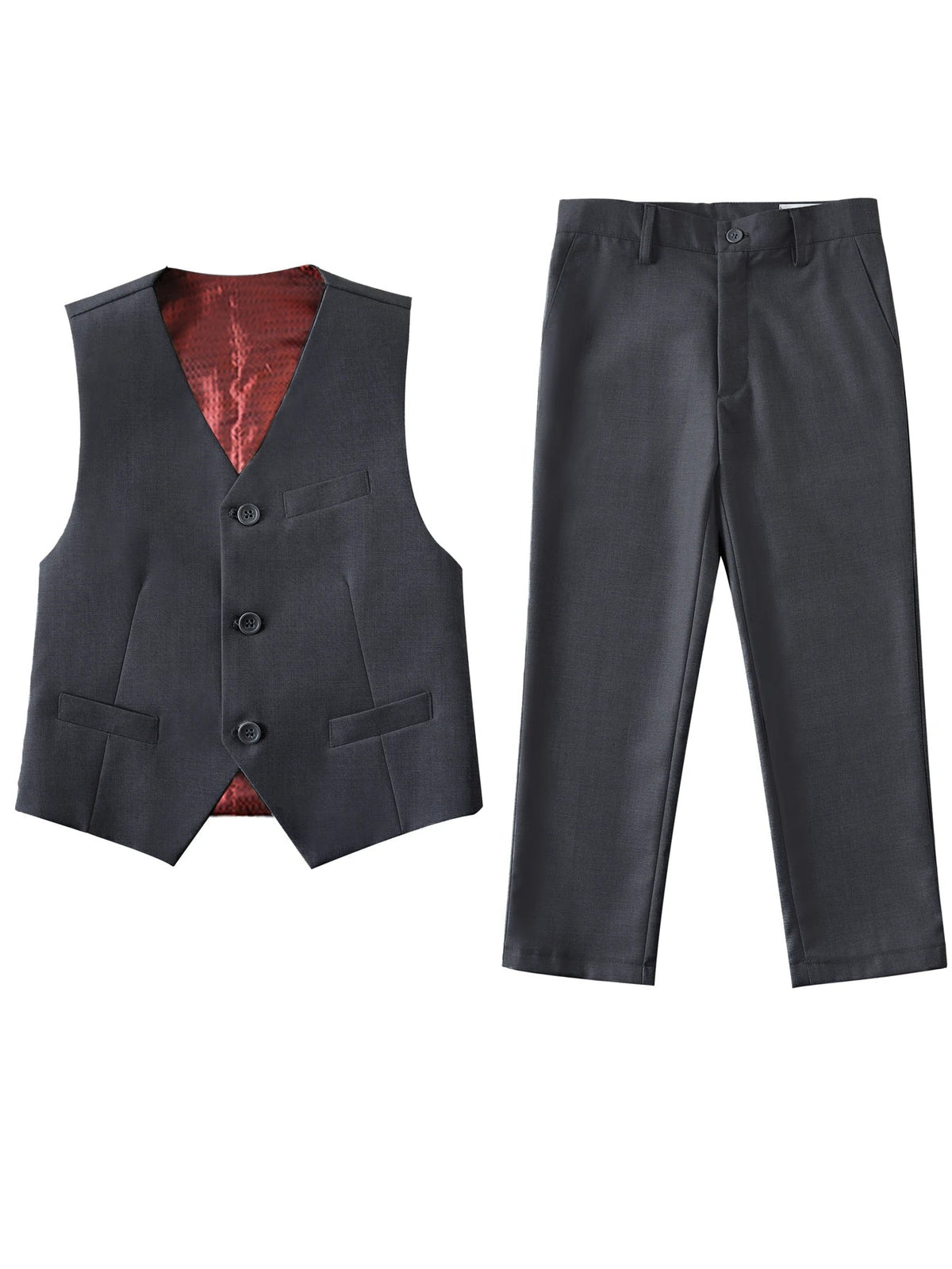 4pcs/set Boys' Suit Set With Pants, Vest, Shirt And Tie School Uniforms