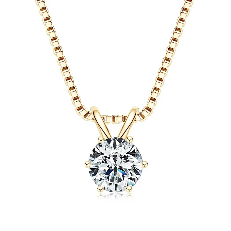 0.5ct-5ct Moissanite Pendant Necklace With Certificate For Women Original Real 925 Silver Chain Solitaire Drop Necklaces