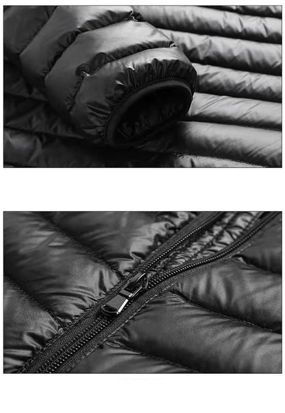 2025 0-10℃ Autumn Fashion Men's Ultra Light Duck Down Jackets Winter Feather Padded Puffy Coat Portable Warm Quilted Outerwear