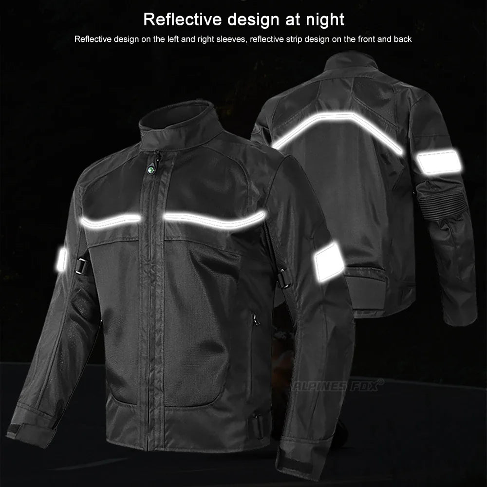 Vemar Summer Men Motorcycle Jacket Motocross Protective Gear Jacket Coat Male Racing Reflective Oxford Clothing Motorbike Jacket