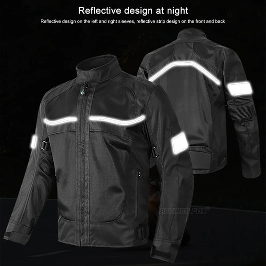 Vemar Summer Men Motorcycle Jacket Motocross Protective Gear Jacket Coat Male Racing Reflective Oxford Clothing Motorbike Jacket