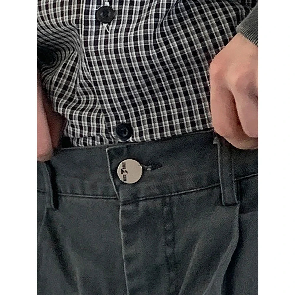 Vintage Streetwear Multi Pocket Cargo Pants Unisex Loose Straight Fit High Quality Trendy Japanese Style Trousers For Men Women