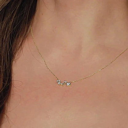 Marquise/Round/Rectangular Cut Moissanite Pendant Necklace For Women Three Stone Irregular Moissanite Diamond Necklace
