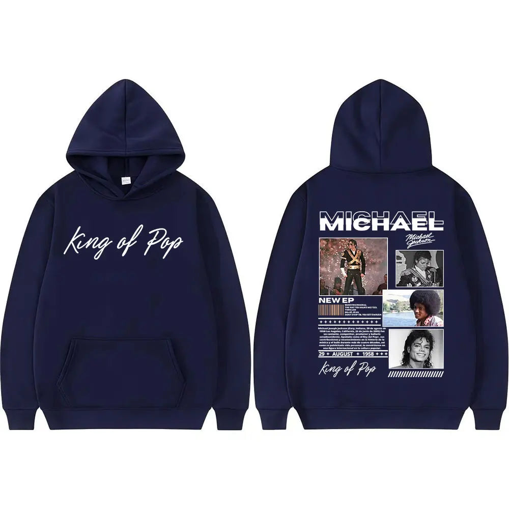 King of Pop Michael Jackson Bad Era Hoodies Men's Clothes Fashion Hip Hop Punk Sweatshirt Long Sleeve Oversized Hoodie Pullovers