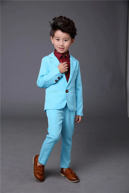 Wedding Suit For Boys Children Jacket Pants 2PCS Performance Formal Suit Kids School Graduation Suit Girl Piano Ceremony Costume
