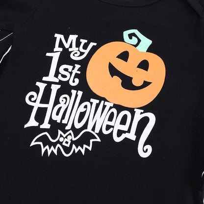 Baby's First Halloween Costume Black Bat Romper Jumpsuit Infant Boys Girls Purim Party Carnival Fancy Dress Cosplay Long Short
