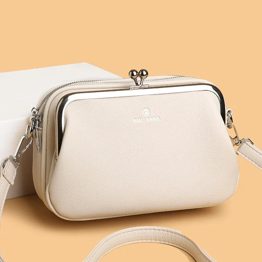 Elegant Shoulder Bag for Women Soft Leather Crossbody Bags Designer Multiple Pockets Messenger Bag Ladies Purses and Handbags