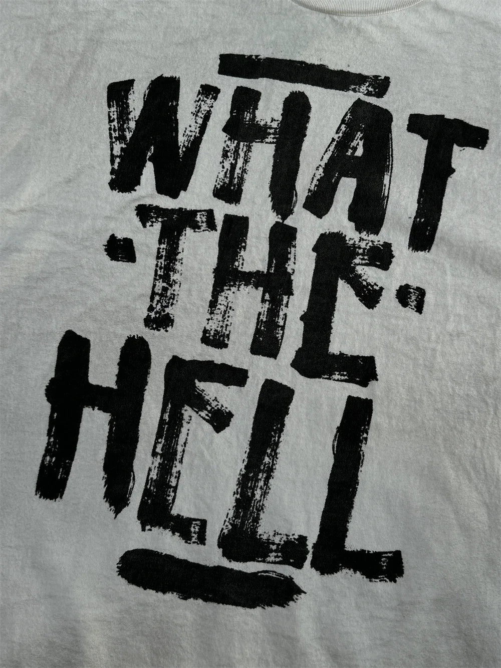 WHAT THE HELL Saint T-Shirts Men Women Best Quality Heavy spray dirty dirty soil air Washed TEE Vintage T Shirt