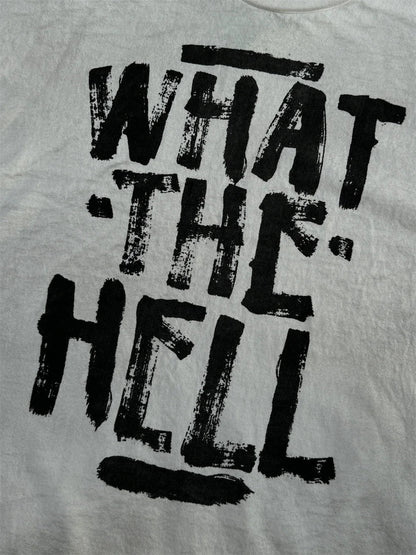 WHAT THE HELL Saint T-Shirts Men Women Best Quality Heavy spray dirty dirty soil air Washed TEE Vintage T Shirt