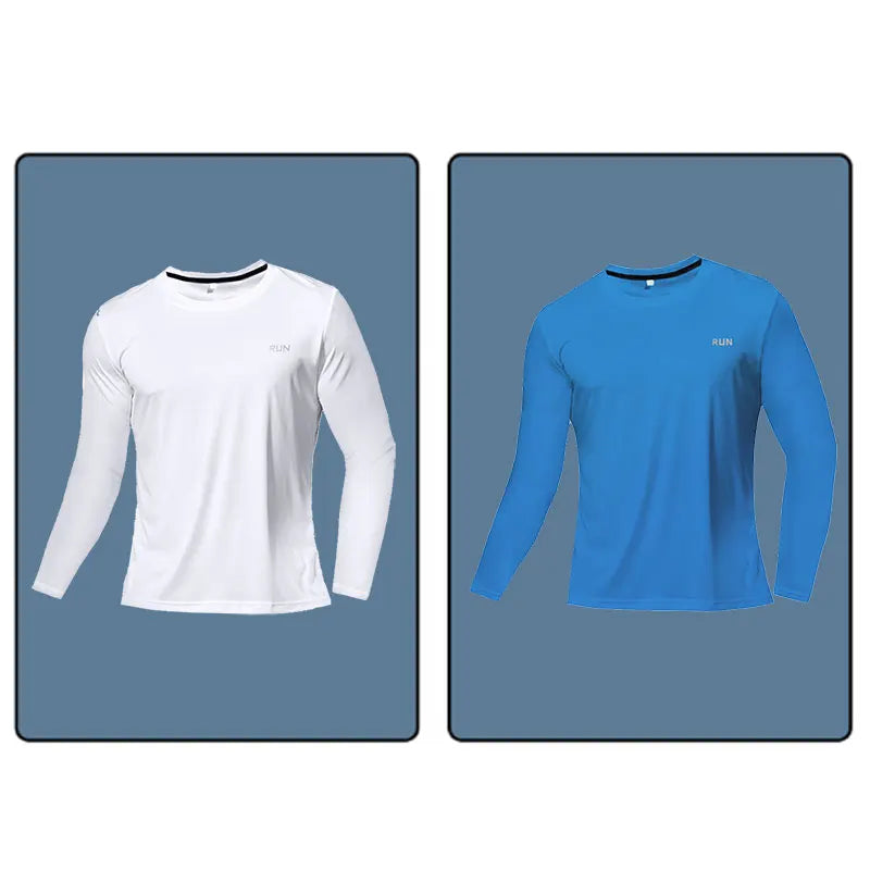 Men Long Sleeve Sport T-shirt Quick Dry Running Shirt Breathable Anti-sweat Top Gym T Shirt Men Fitness Gym Clothing Men 2023
