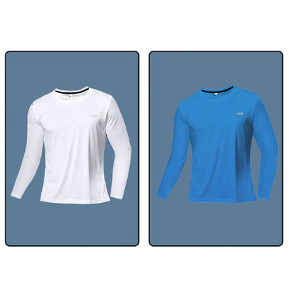 Men Long Sleeve Sport T-shirt Quick Dry Running Shirt Breathable Anti-sweat Top Gym T Shirt Men Fitness Gym Clothing Men 2023