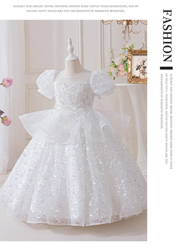 Girls' Summer New High-End Host Birthday Performance Light Luxury Piano Performance Princess Dress