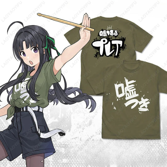 Kawaii Cartoon Anime GIRLS BAND CRY SUBARU AWA Woman Graphic T Shirts Japanese Two-dimensional Otaku High Quality Cotton Tshirt