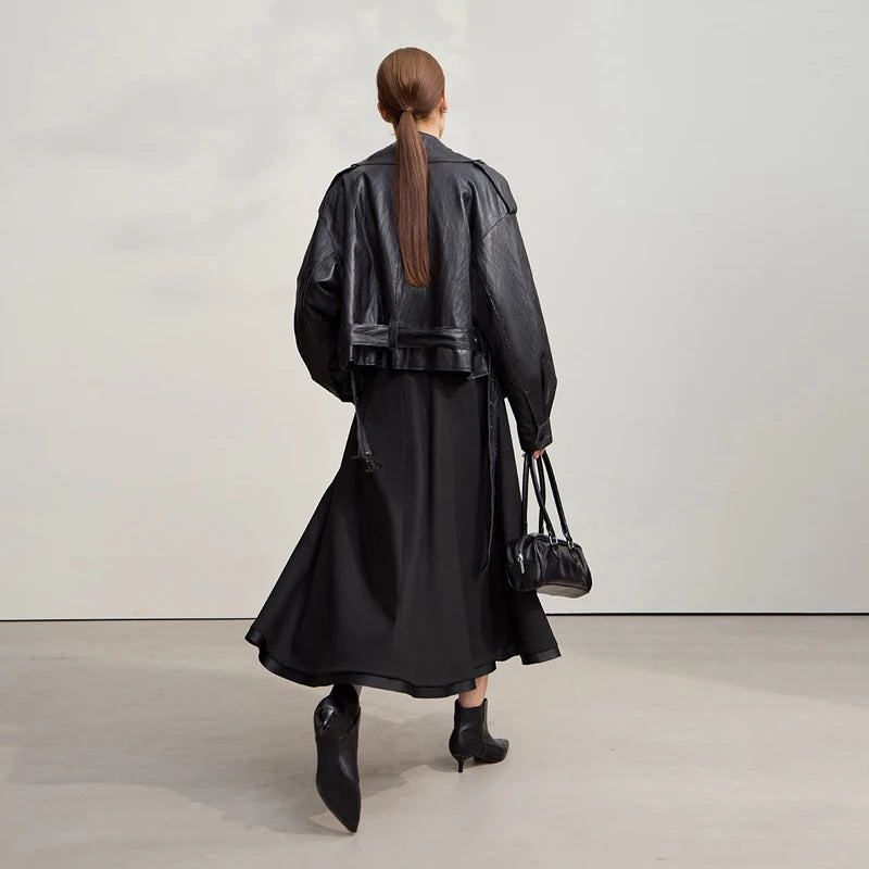 Elegant Skirts For Woman 2025 Winter New Commuter Style A-Line Mid-Calf Skirt Loose Solid Versatile Woman Clothes 12544126