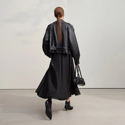 Elegant Skirts For Woman 2025 Winter New Commuter Style A-Line Mid-Calf Skirt Loose Solid Versatile Woman Clothes 12544126